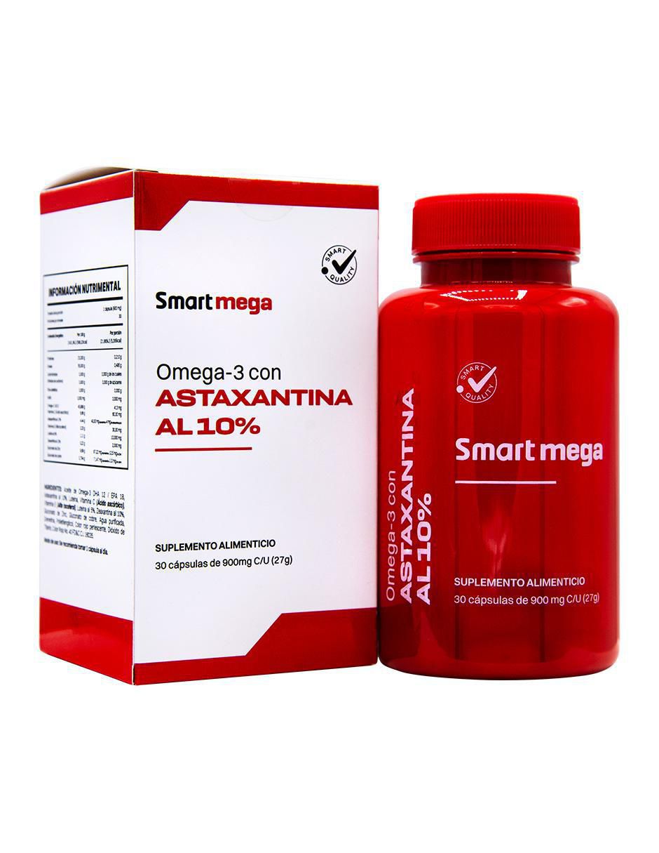 Smart Mega Omega 3 con omega 3, dha, epa y vitamina e de 30 cápsulas
