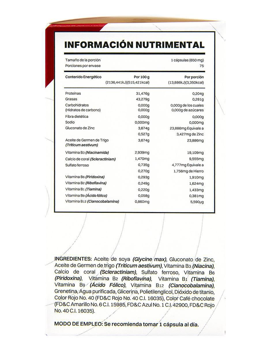 Smart Vit Complejo B 75 cápsulas Suplemento Alimenticio con biotina sabor natural de 48 g 2