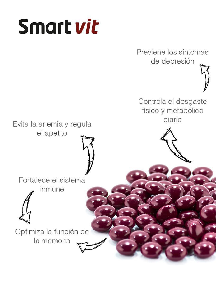 Smart Vit Complejo B 75 cápsulas Suplemento Alimenticio con biotina sabor natural de 48 g 3
