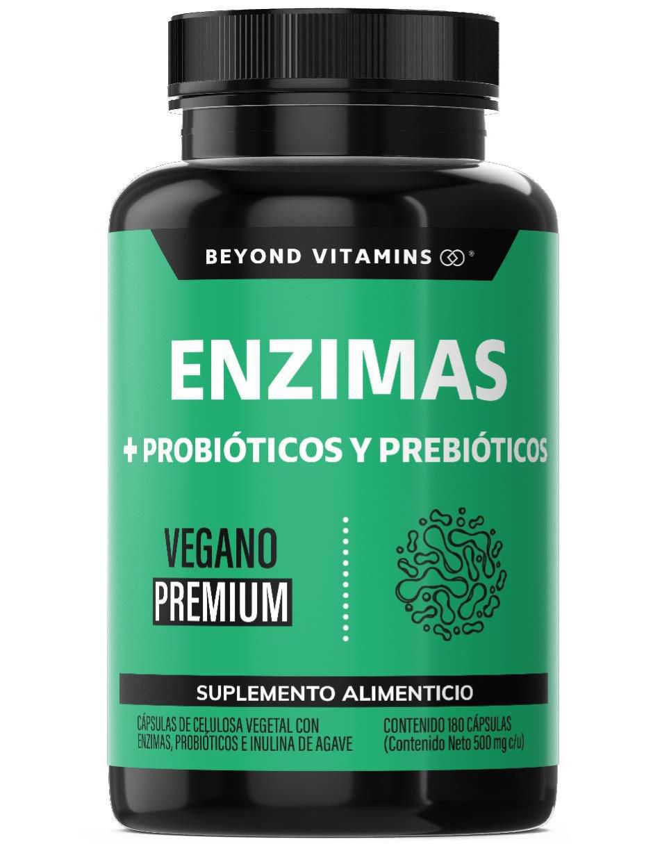 Enzimas Digestivas, Probióticos y Prebióticos con enzimas digestivas y probióticos sabor original de 180 cápsulas