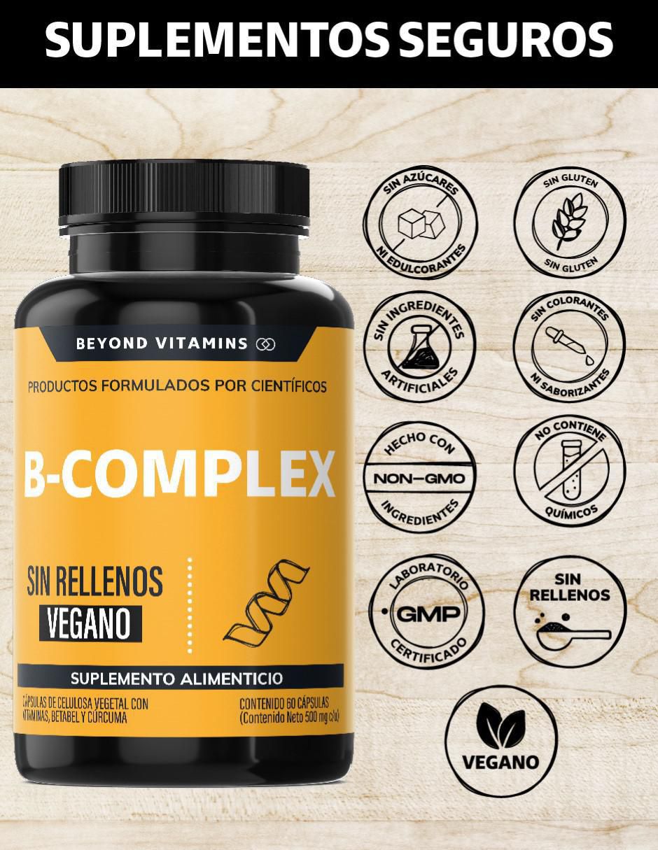 B-Complex Vitaminas Complejo B de 60 cápsulas 2