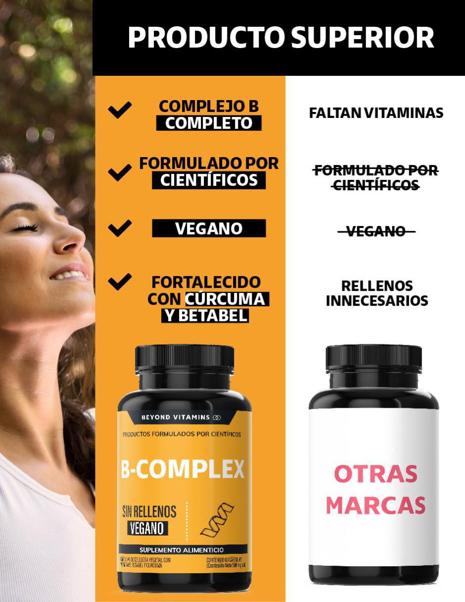 B-Complex Vitaminas Complejo B de 60 cápsulas 5