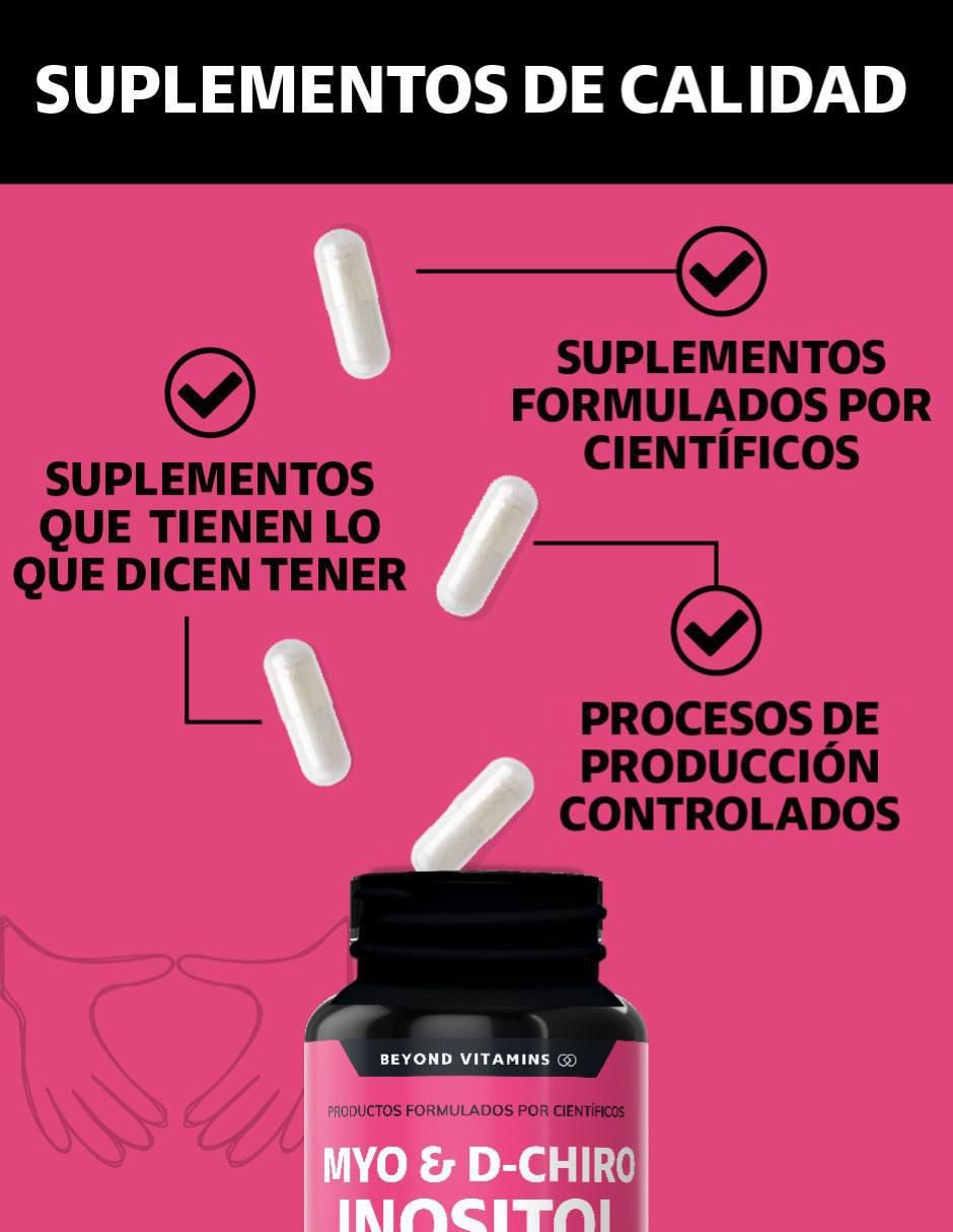 Suplemento Myo y D-Chiro Inositol 40:1 con myo-inositol y d-chiro inositol de 180 cápsulas 5