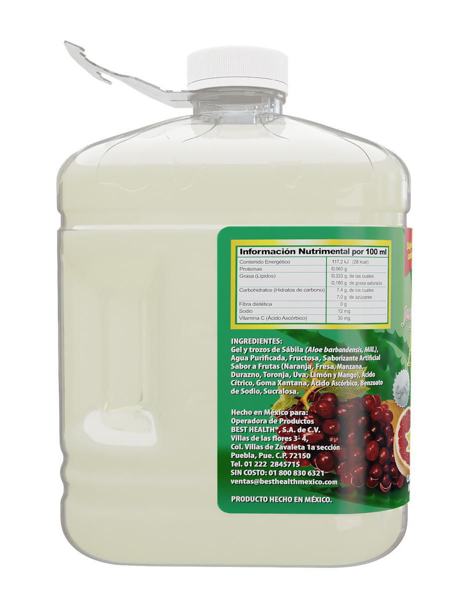 Jugo de Aloe Vera con aloe barbadensis sabor frutas tropicales de 3.785 l 2