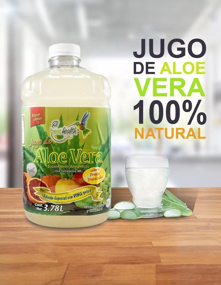 Jugo de Aloe Vera con aloe barbadensis sabor frutas tropicales de 3.785 l 7