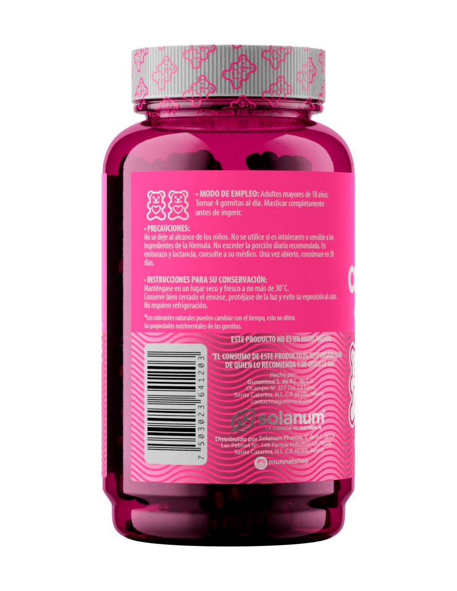 Suplemento alimenticio colágeno +biota sabor fresa de 100 gomitas 3