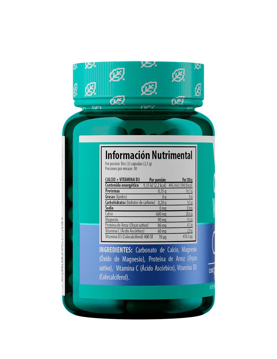 Suplemento alimenticio calcio + vitamina D3 cápsulas unisex 2