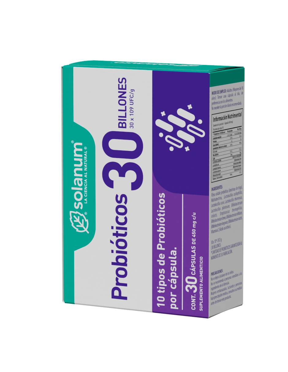 Suplemento alimenticio probioticos 30 billones cápsulas unisex 2