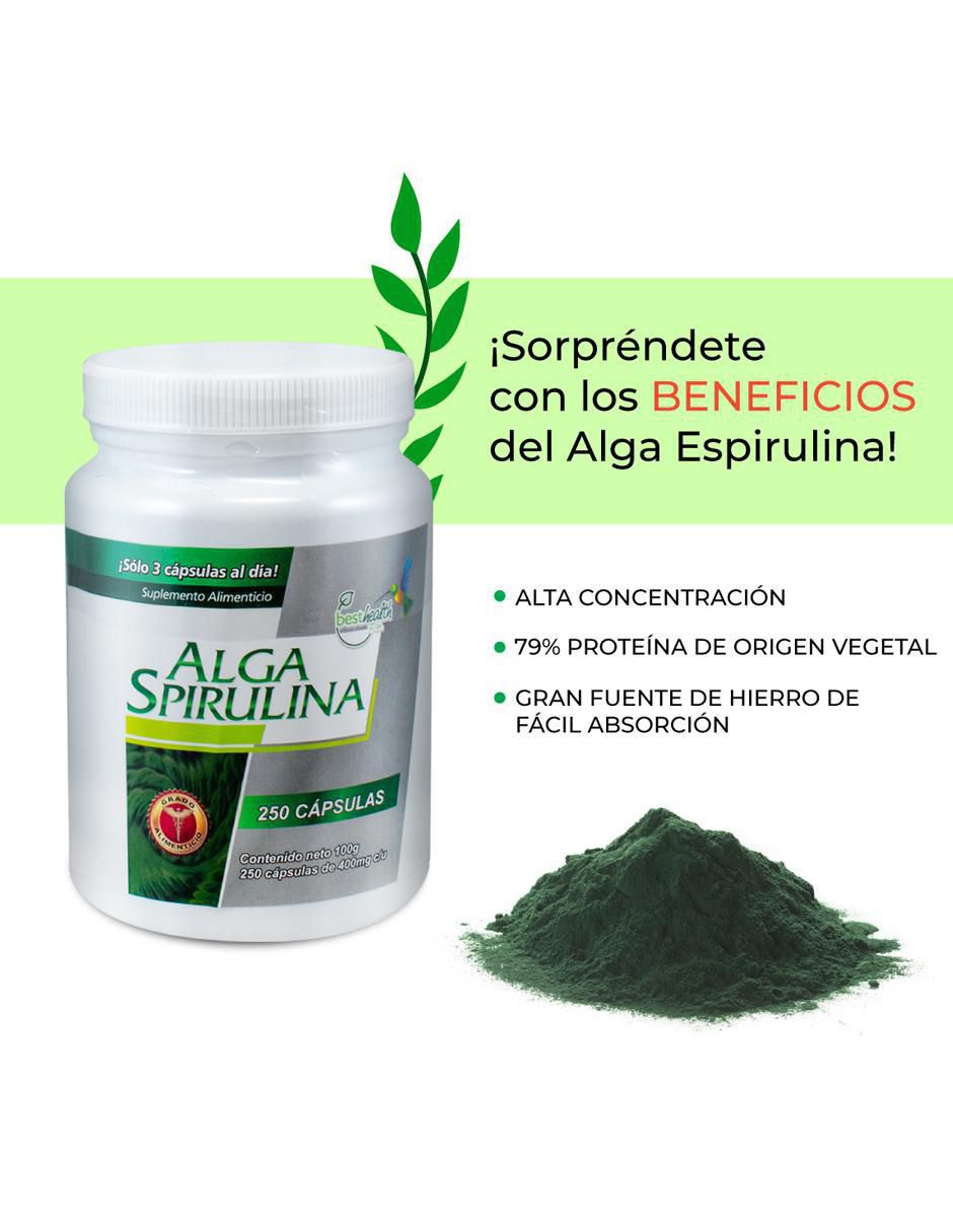 Alga Spirulina con alga espirulina de 250 cápsulas 2