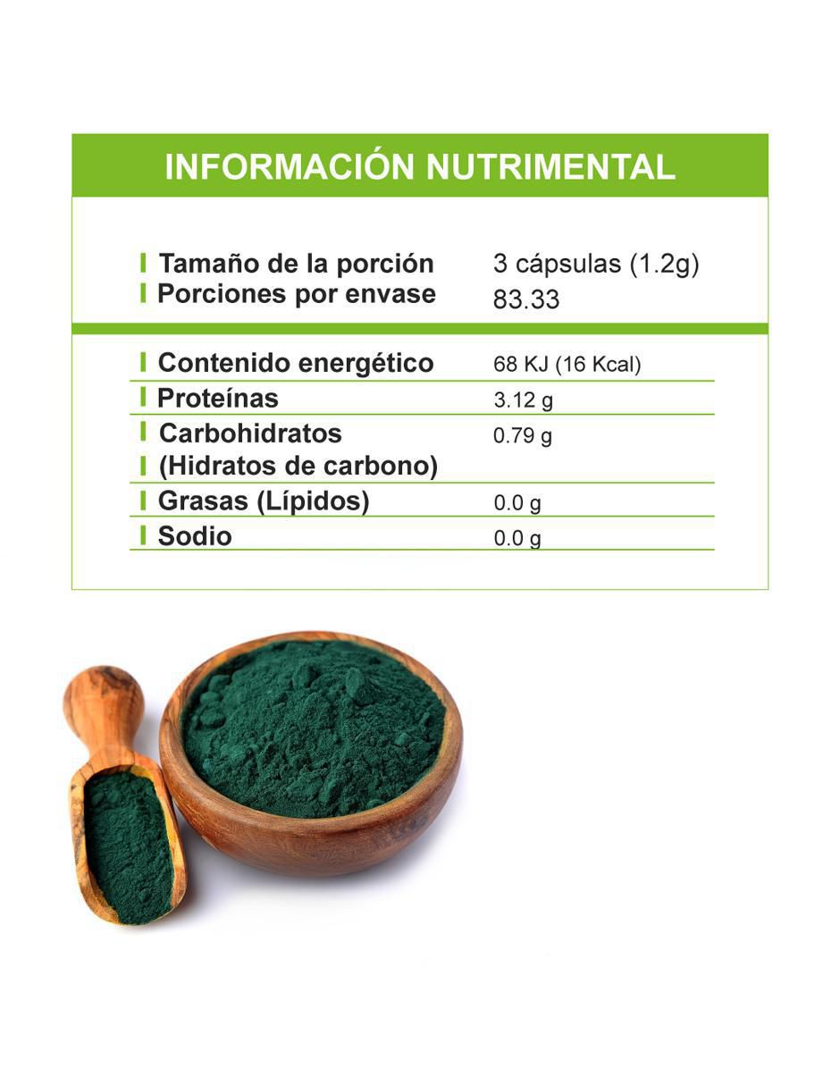 Alga Spirulina con alga espirulina de 250 cápsulas 4