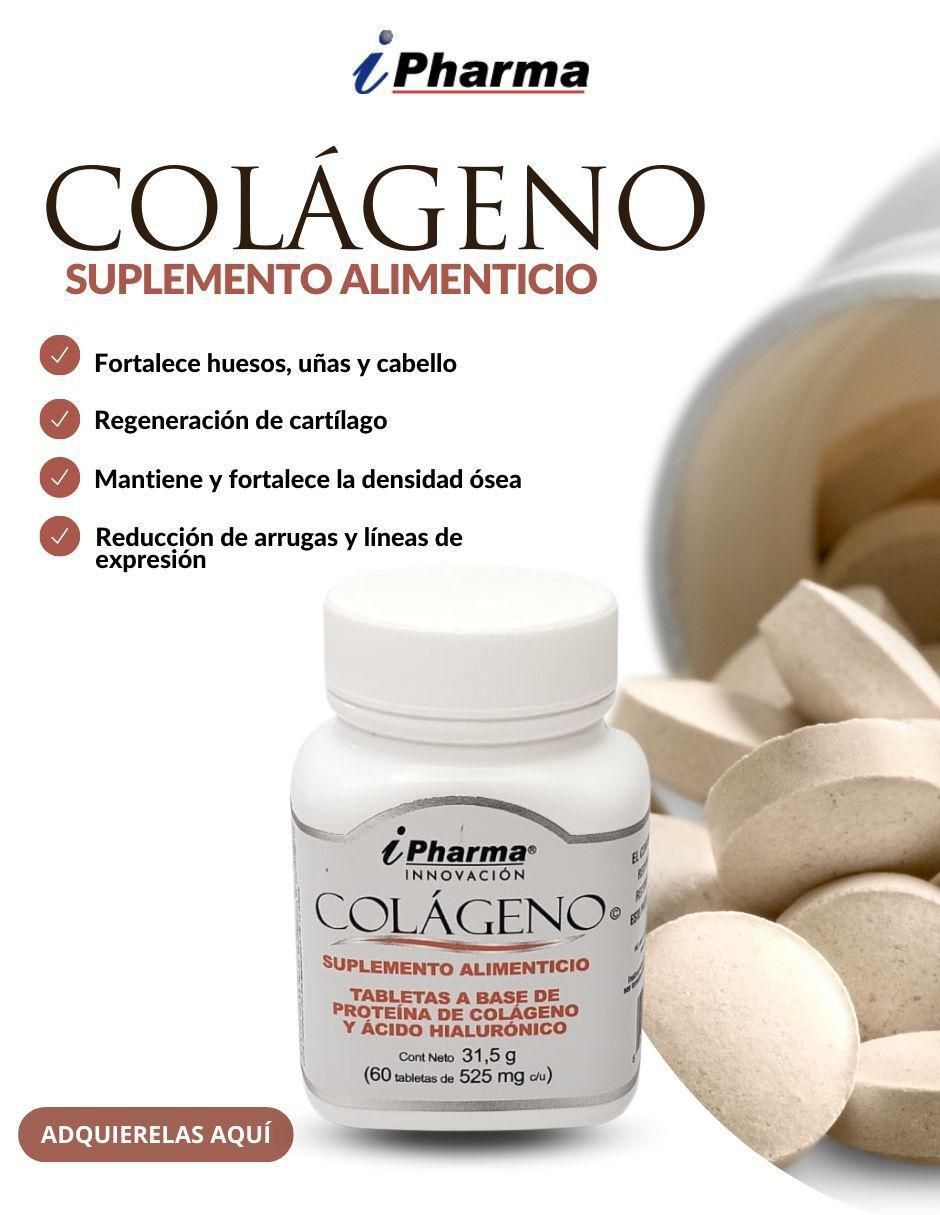 Suplemento alimenticio a base de proteína con ácido hialurónico sabor natural de 60 tabletas 2