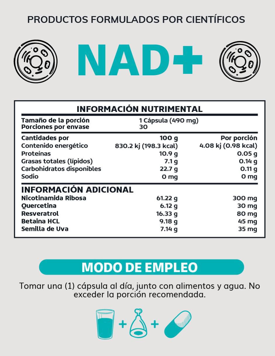 Nicotinamida Ribosa de 30 cápsulas 3
