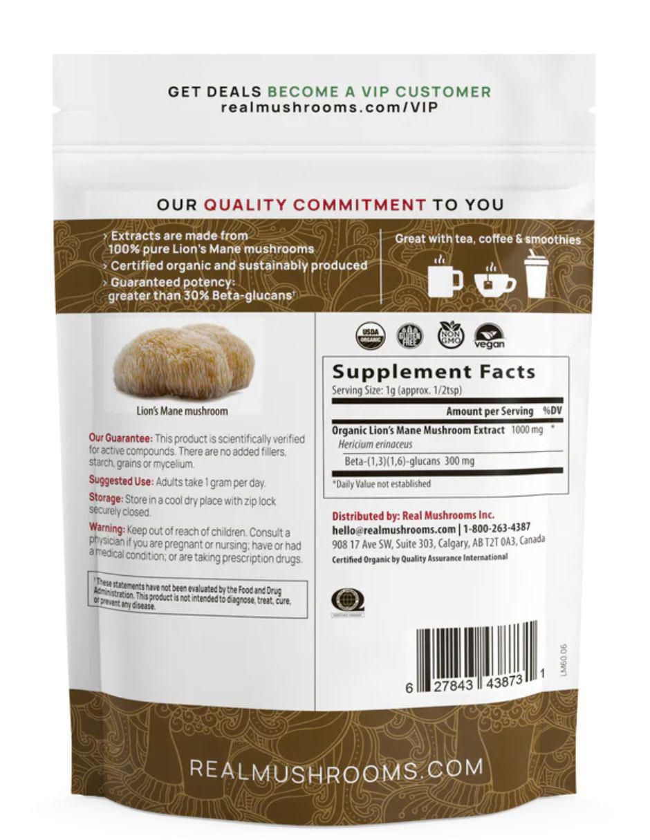 Lions Mane Cognition con hongo de melena de león sabor natural de 60 g