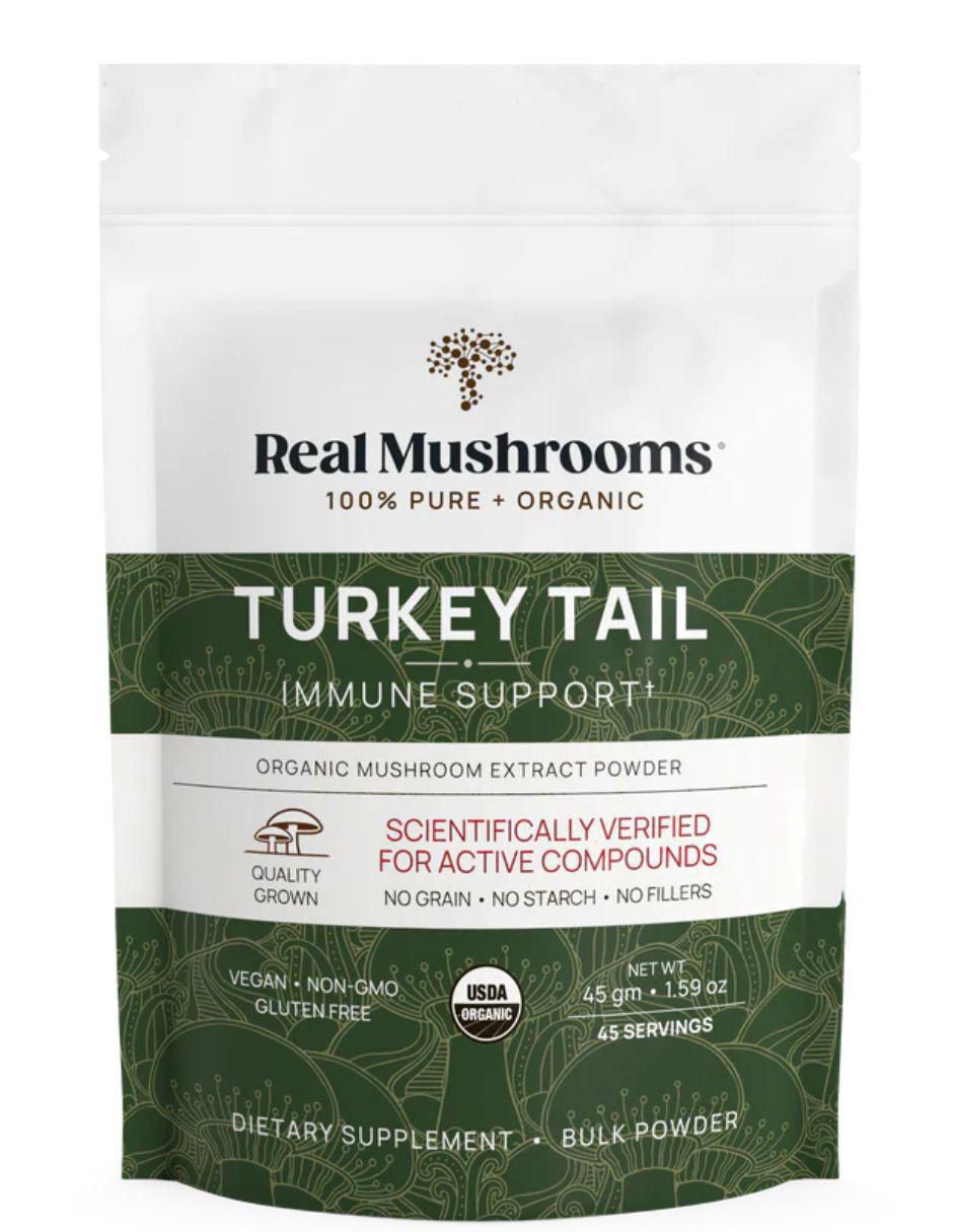 Polvo de Extracto de Turkey Tail con turkey tail mushrooms sabor natural de 45 g Polvo de Extracto de Turkey Tail con turkey tail mushrooms sabor natural de 45 g