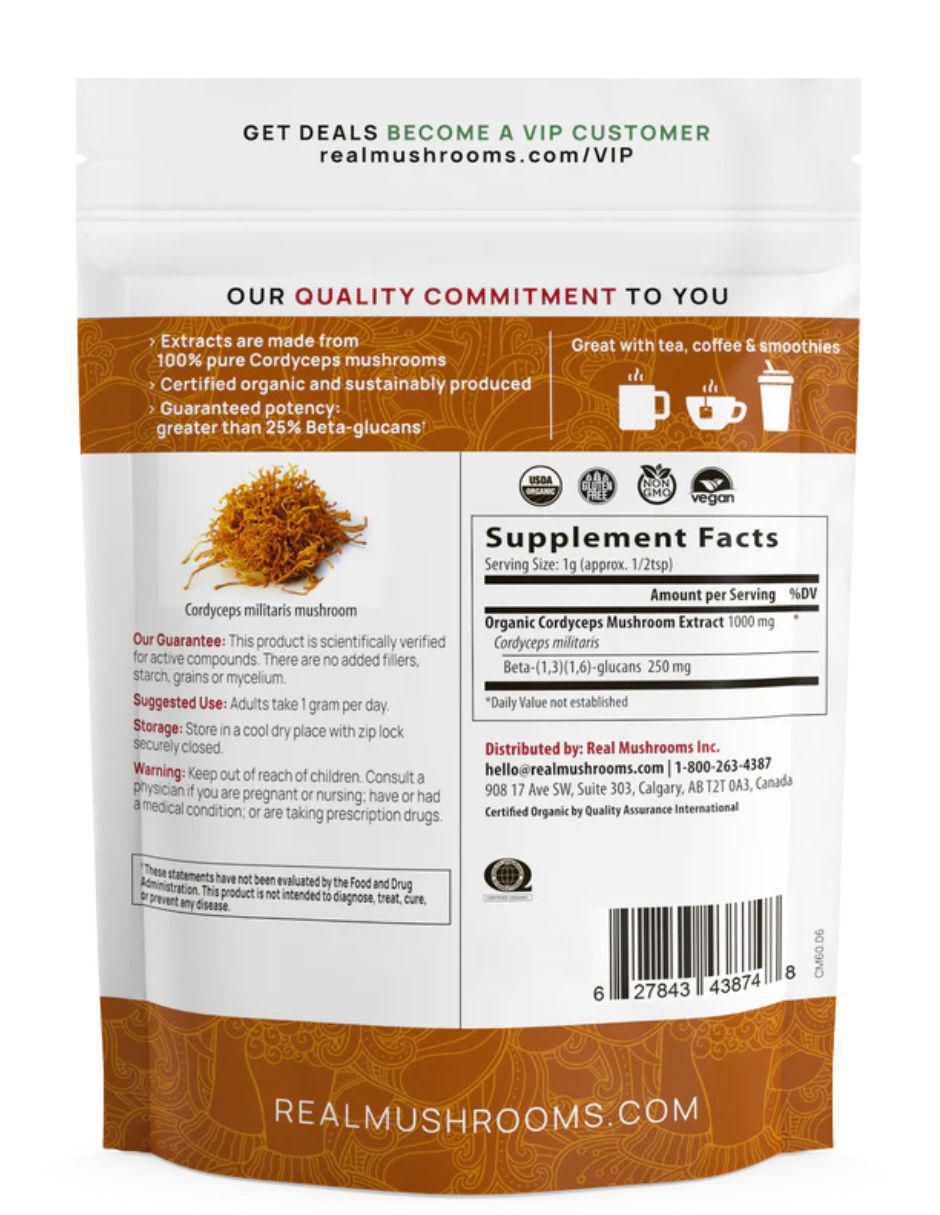 Cordyceps Real Mushrooms con cordyceps sabor natural de 60 g 3