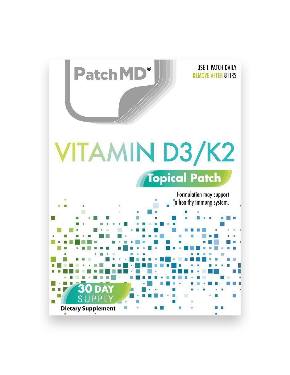 Vitamina D3 + K2 suplemento alimenticio parches