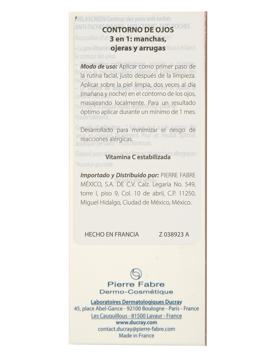 Crema para contorno de ojos recomendada para prevenir la aparición de manchas día y noche Melascreen para todo tipo piel 3