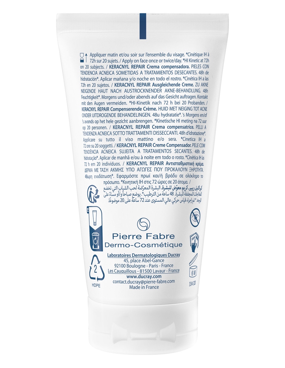Crema facial recomendada para acné día y noche Keracnyl Repair para piel grasa 2
