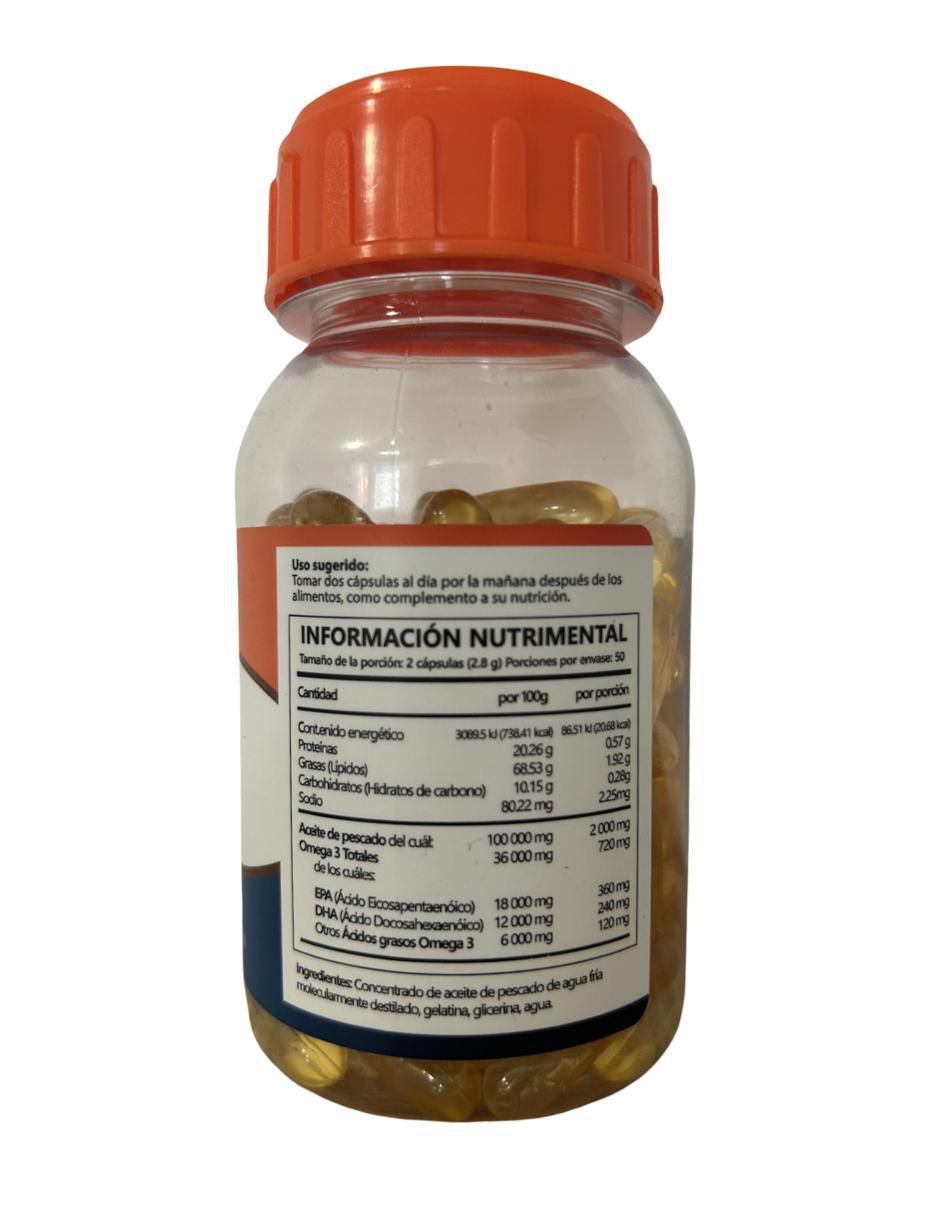 Omega 3 Pharmadan con Omega 3 sabor natural de 100 cápsulas 3