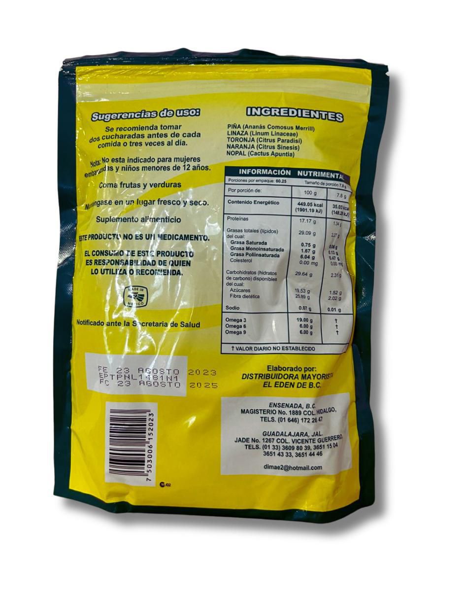 PiñaLinaza con Linaza Canadiense Nopalinaza con omega 3 sabor piña de 460 g 2