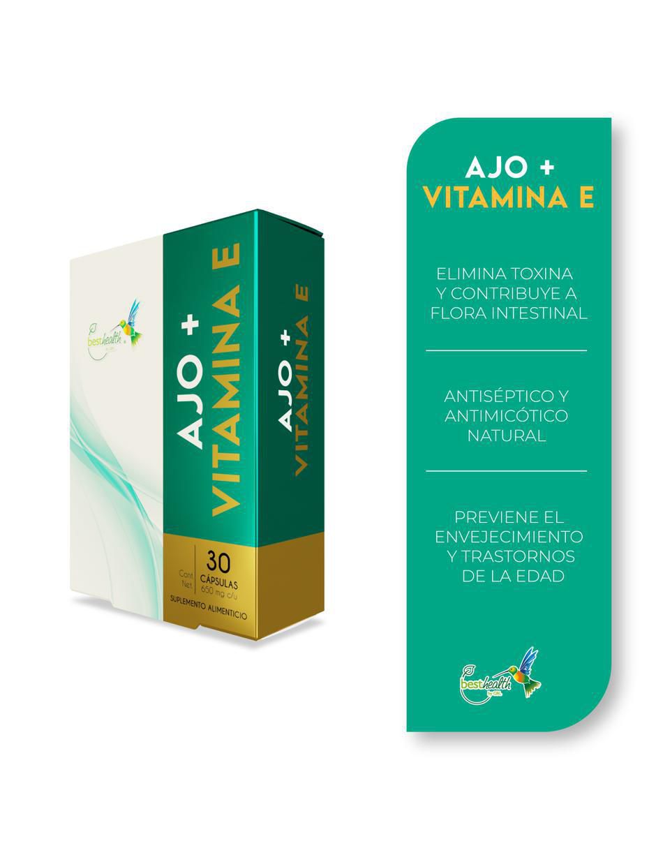 Ajo + Vitamina E de 30 cápsulas 2