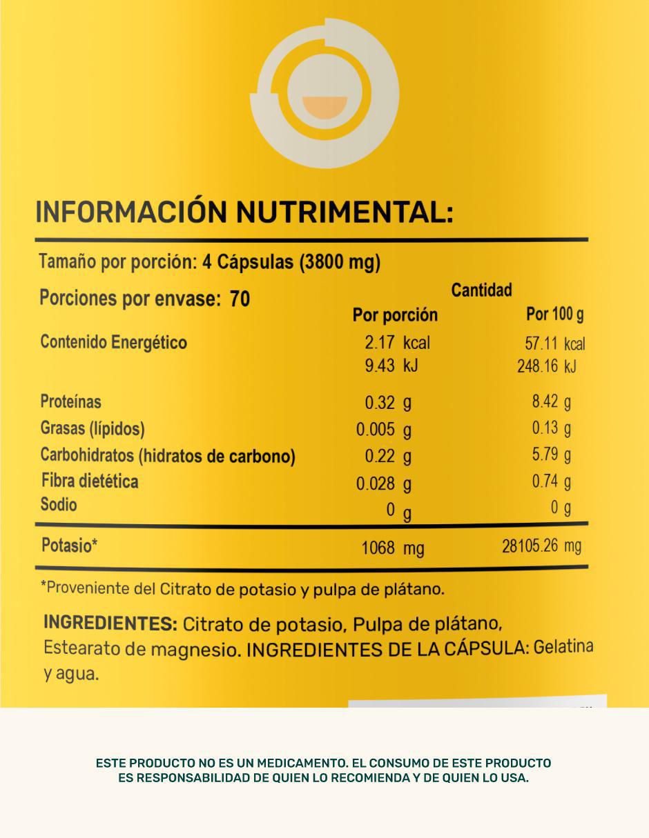 K-Cit: Citrato de Potasio y Pulpa de Plátano Life 360+ con citrato de potasio 5