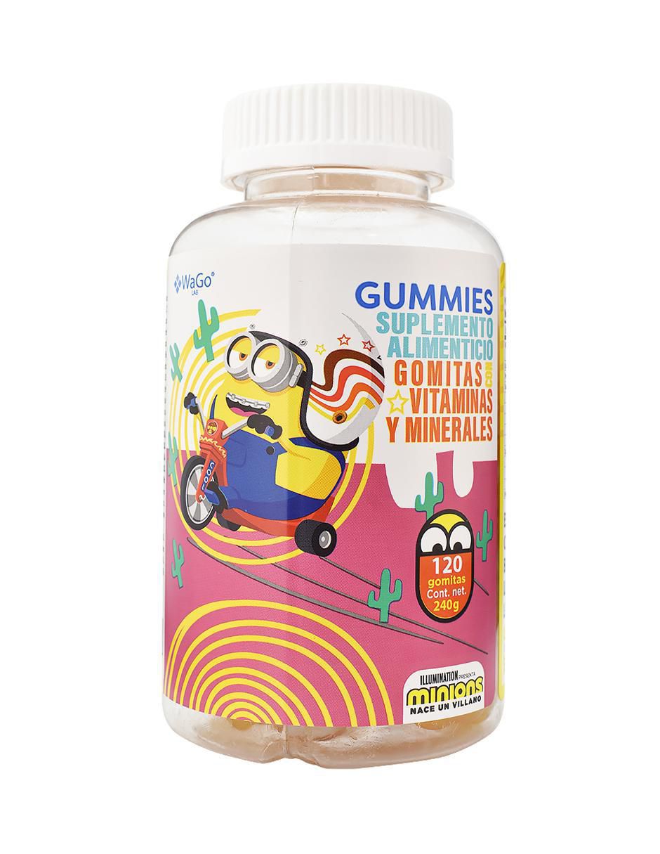 Gummies Minions con vitaminas y minerales sabor piña de 120 gomitas 1