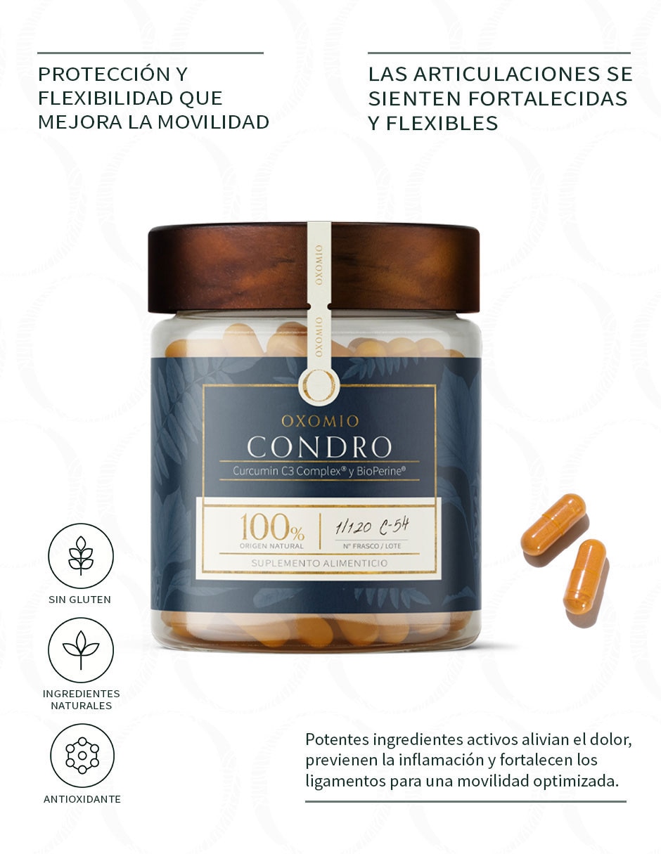 Condro de - Joint Support Oxomio con curcumina al 95% de curcuminoides de 60 cápsulas 3