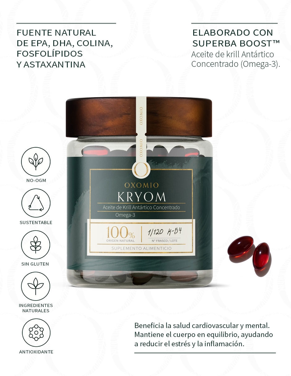 Kryom de - Heart Health Oxomio con aceite de krill de 180 cápsulas 2
