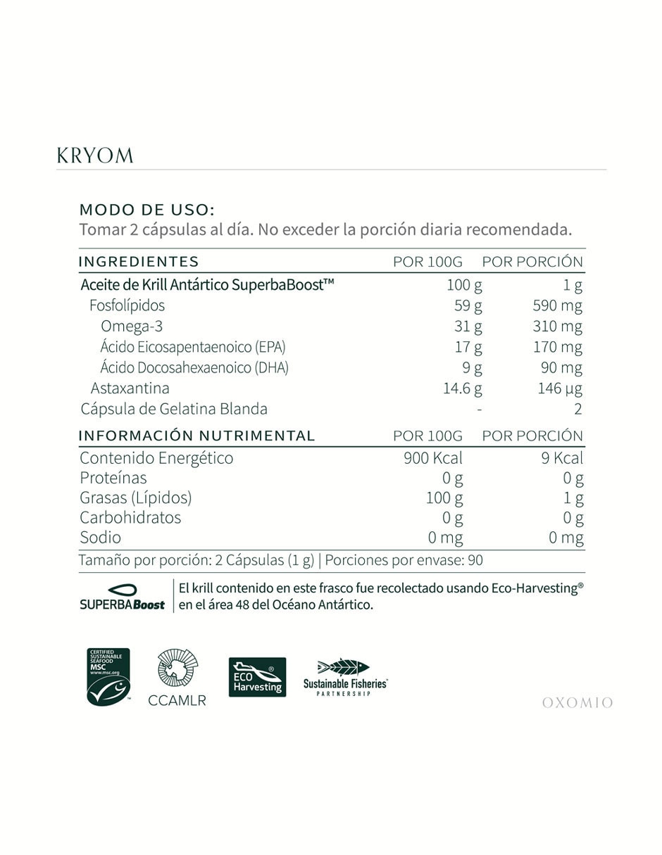 Kryom de - Heart Health Oxomio con aceite de krill de 180 cápsulas 3