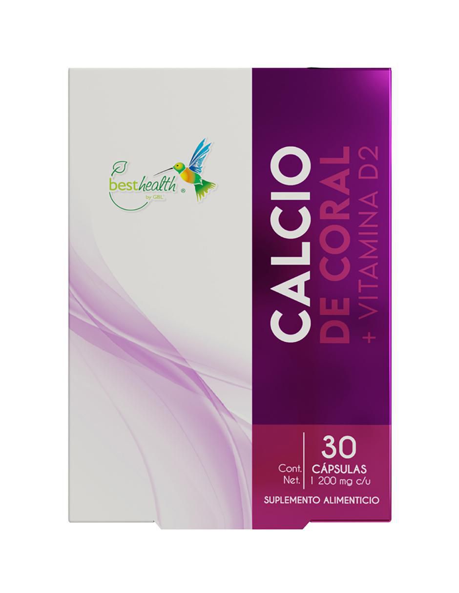 Calcio de Coral + Vitamina D2 de 30 cápsulas Calcio de Coral + Vitamina D2 de 30 cápsulas