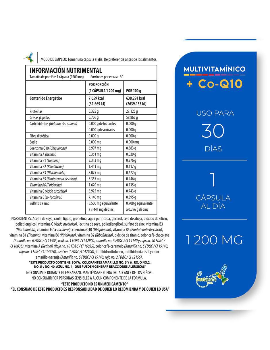 Multivitamínico + Co-Q10 de 30 cápsulas 3