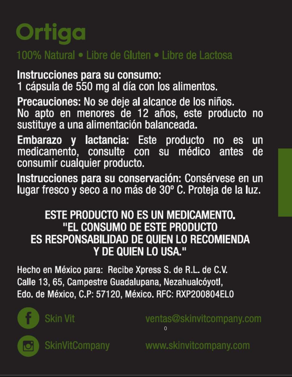 Ortiga sabor natural de 60 cápsulas 3