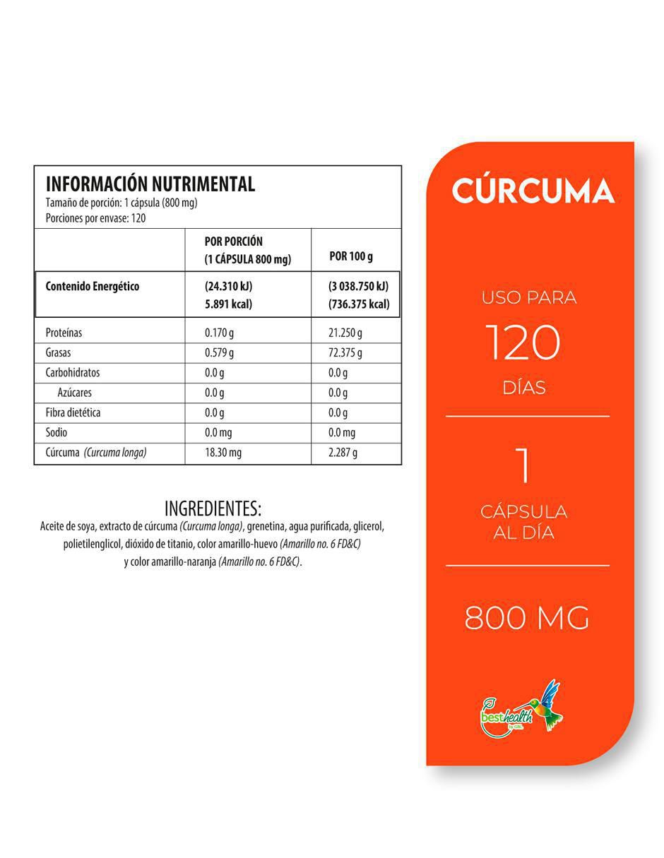 Cúrcuma de 120 cápsulas 3