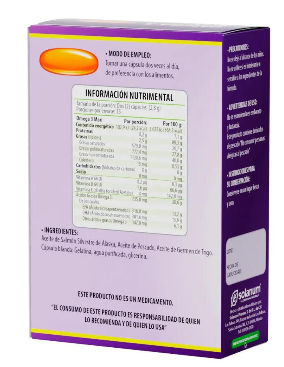 Omega 3 Max de 30 cápsulas 2