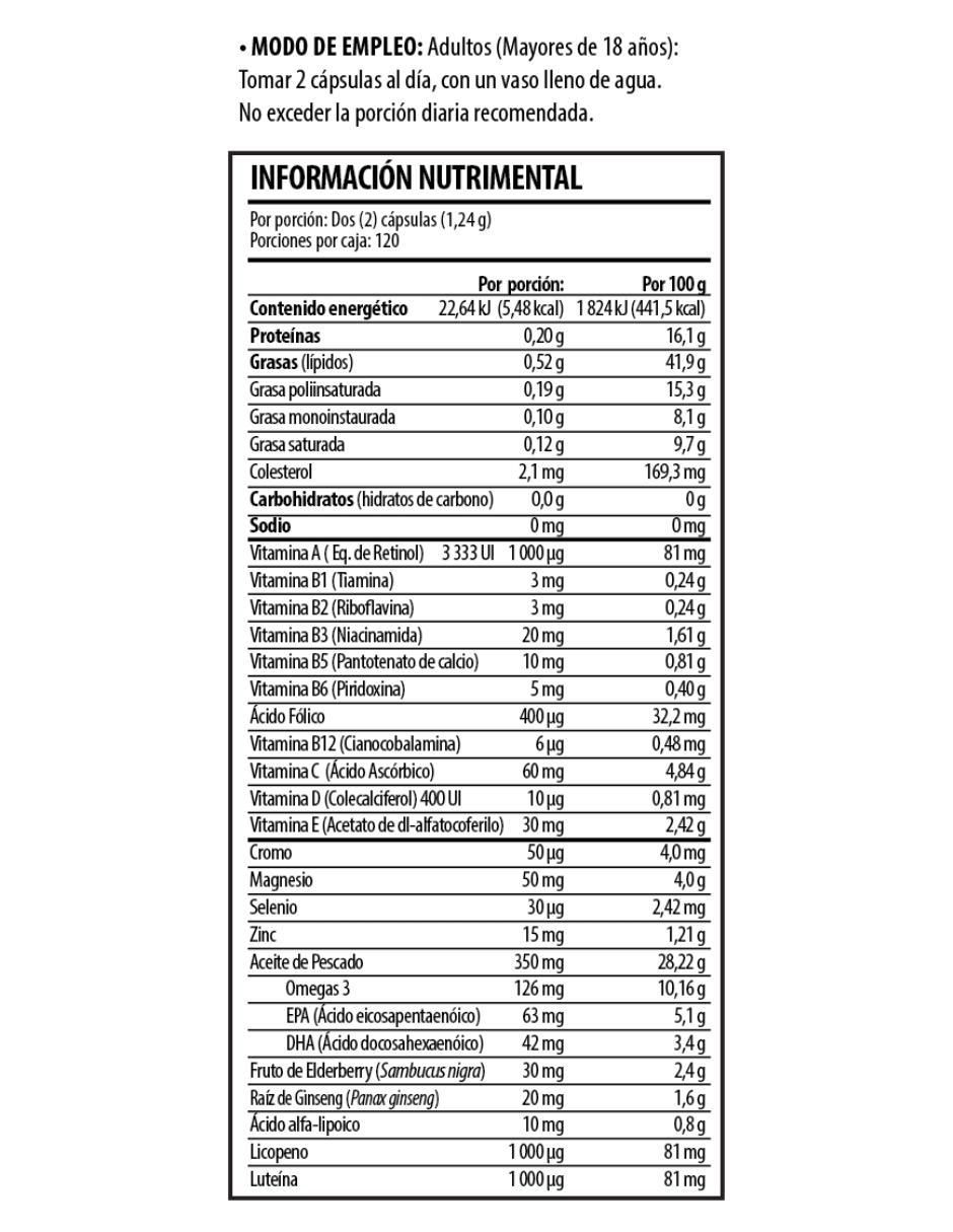 Platinum 50+ con omega 3 de 240 cápsulas 2