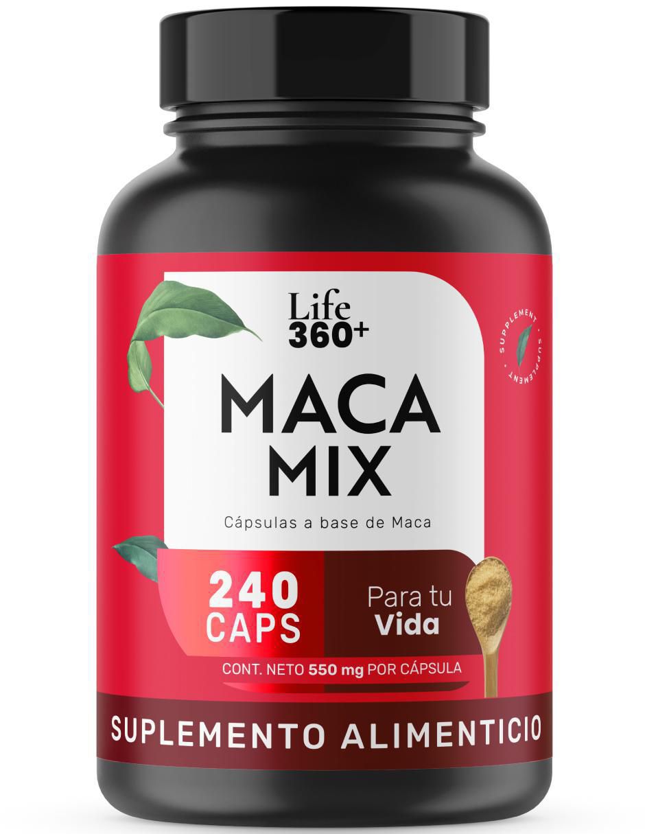 Maca: maca (negra amarilla roja) life 360+ 240 cápsulas con maca de sin tamaño