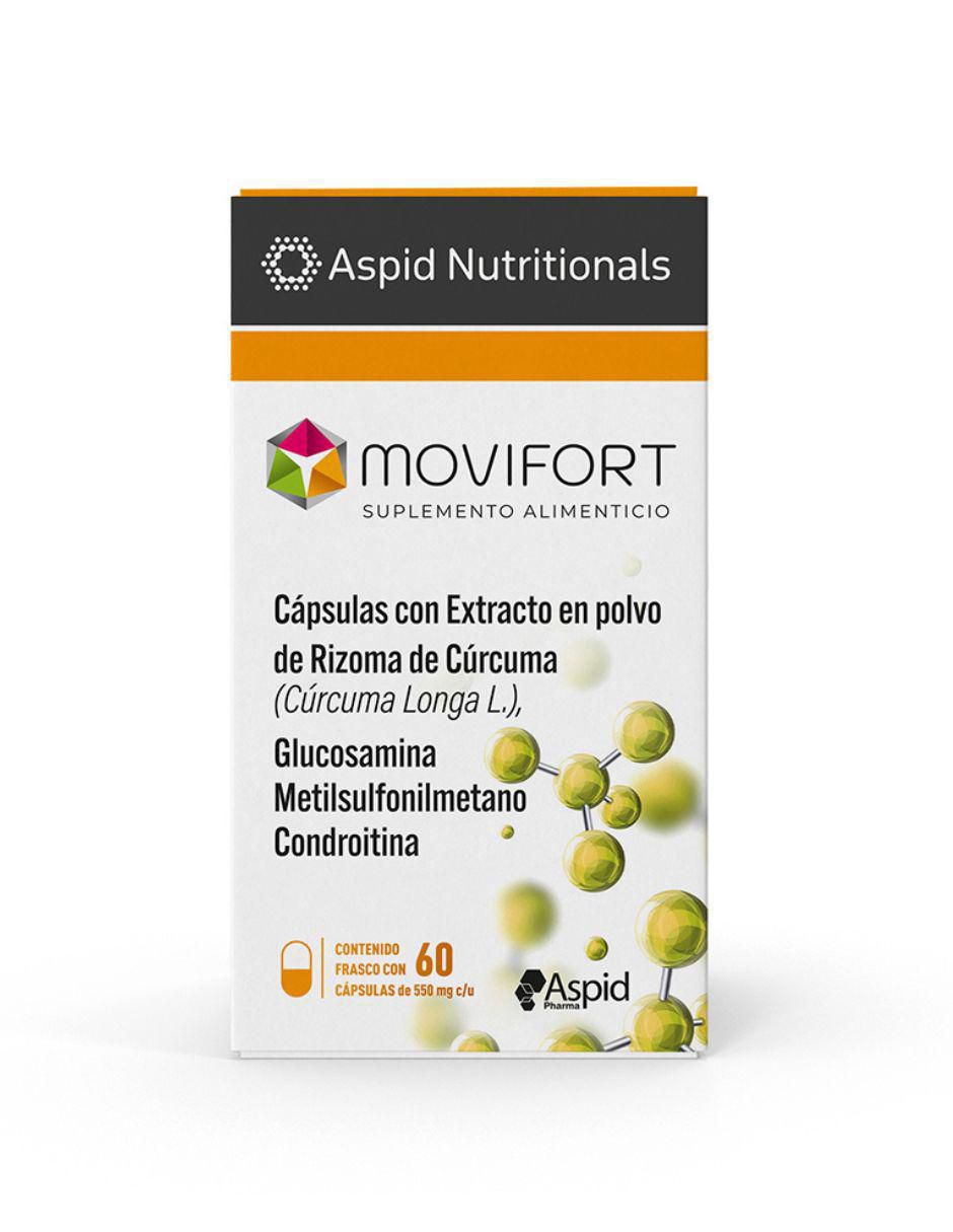 Movifort con extracto en polvo de rizoma de cúrcuma glucosamina de 60 cápsulas 3