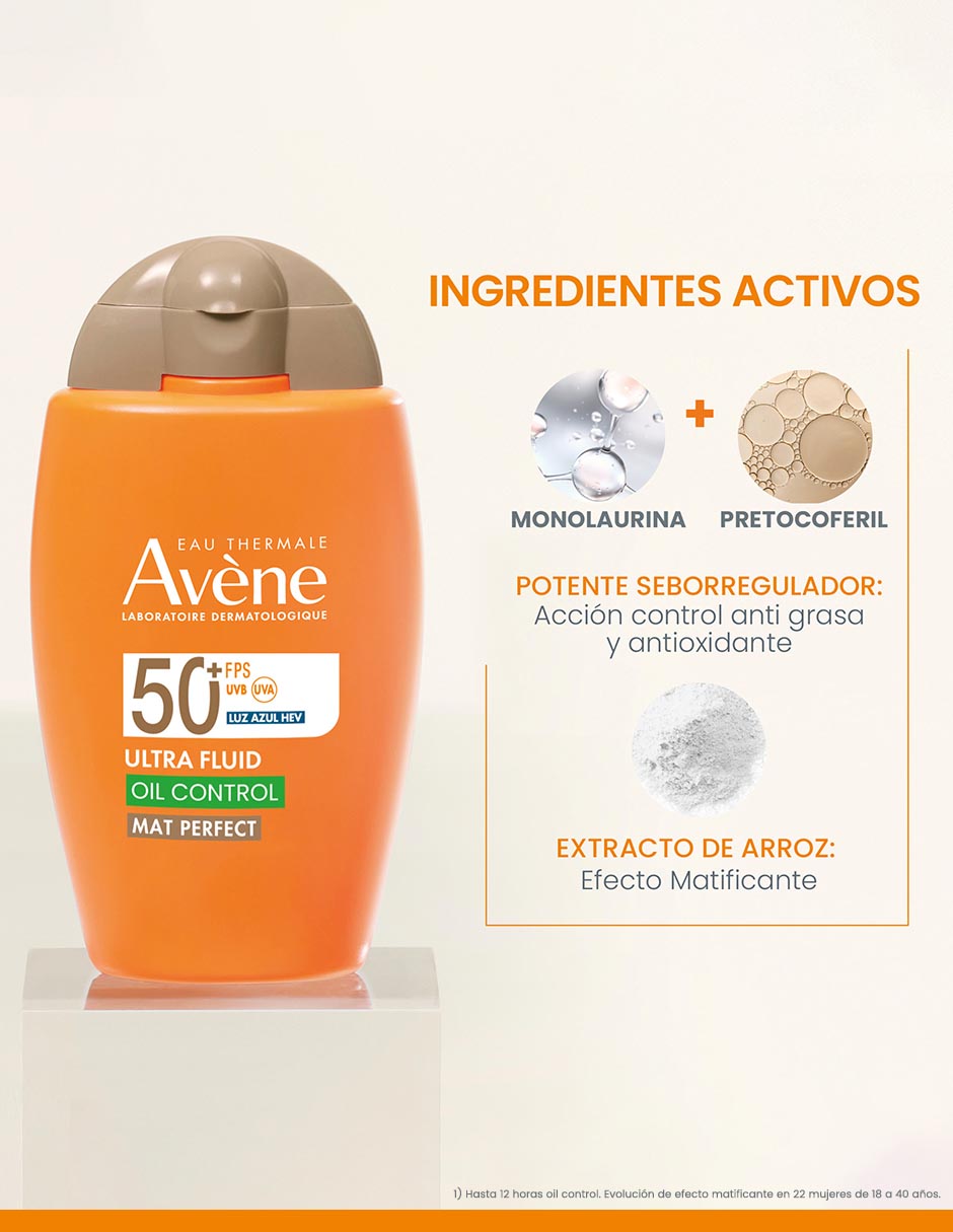 Protector solar FPS 50 Ultra Fluid Mat Perfect Oil Control Línea Naranja 50 ml 5