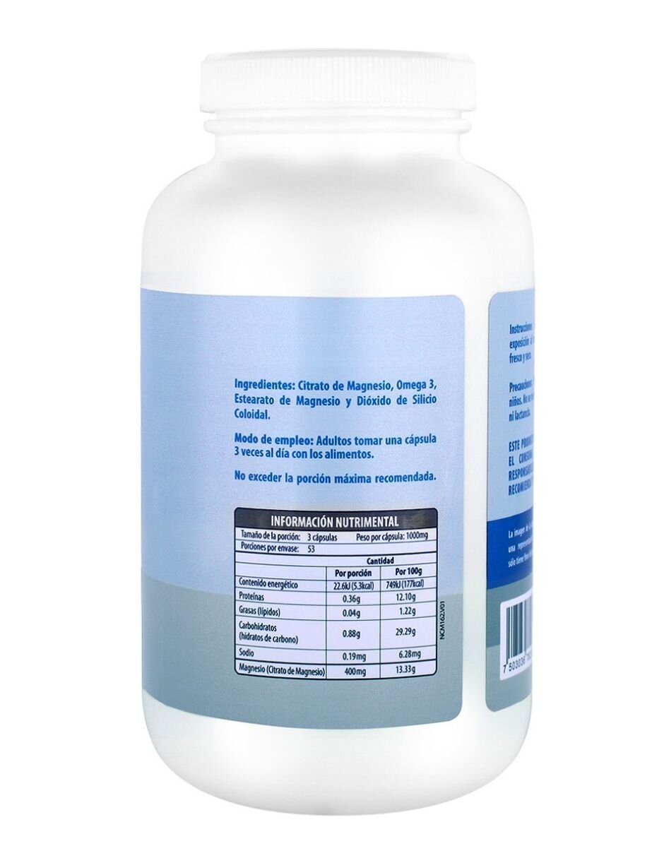 Citrato de Magnesio con Omega 3 de 160 cápsulas 2