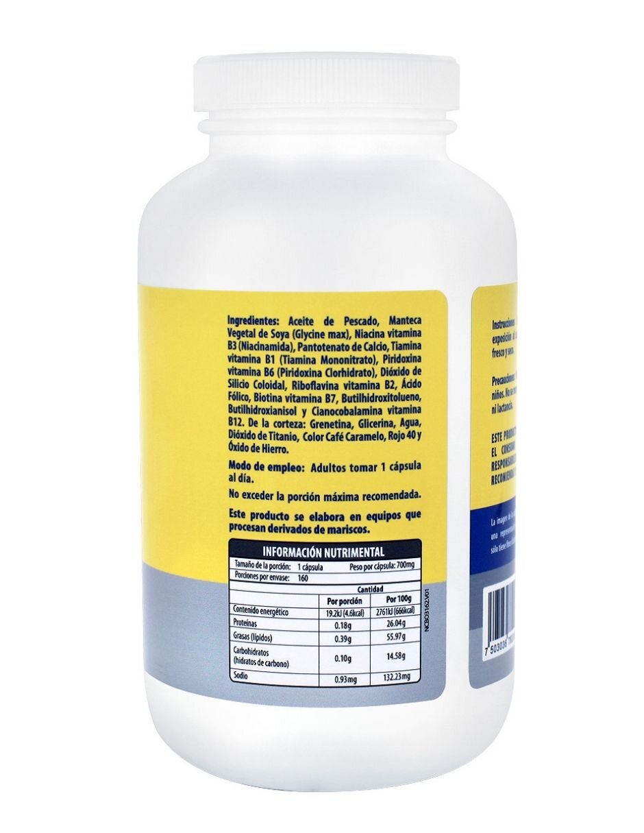 Complejo B con Omega 3 de 160 cápsulas 2