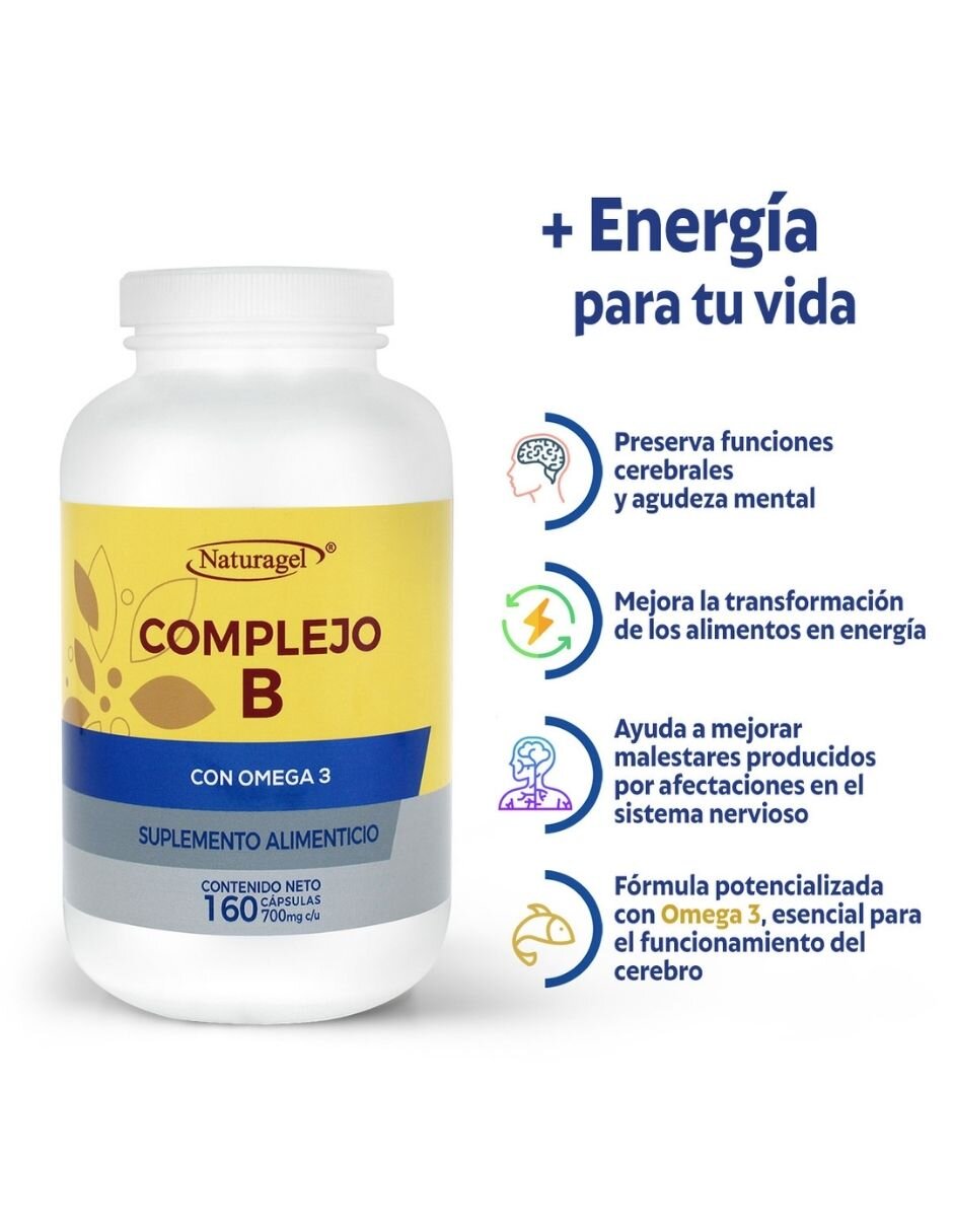 Complejo B con Omega 3 de 160 cápsulas 4