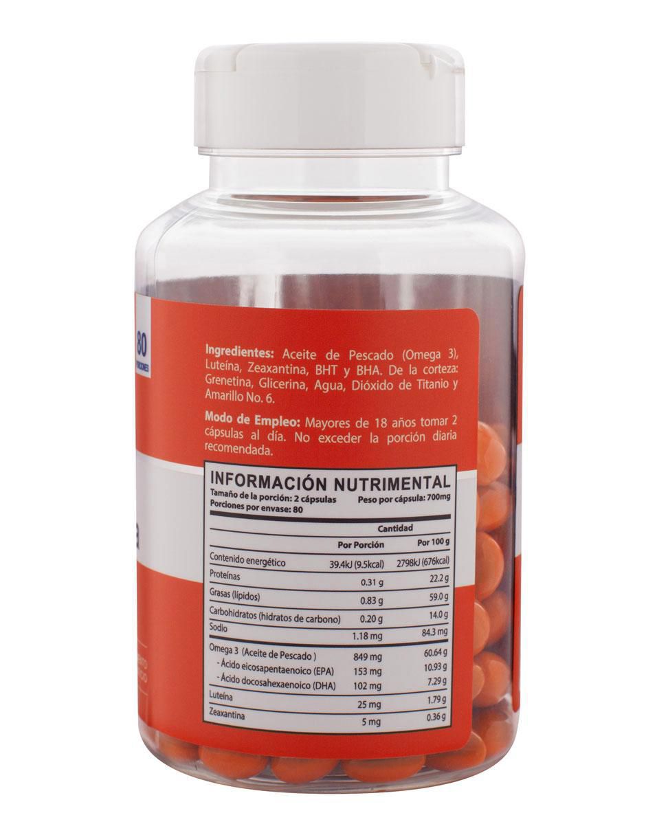 omega 3 luteina l carnitina vitaminas y minerales Luteina y Zeaxantina con omega 3 Naturagel 160 cápsulas