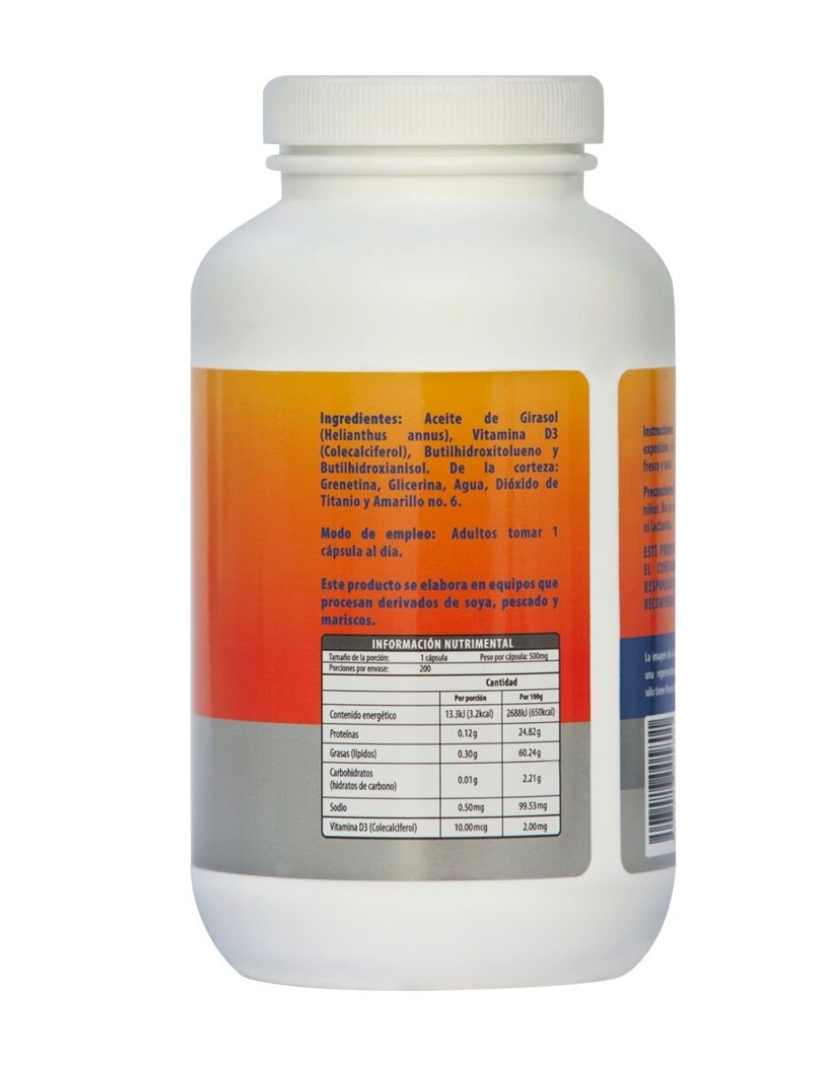 Vitamina D3 de 200 cápsulas 2