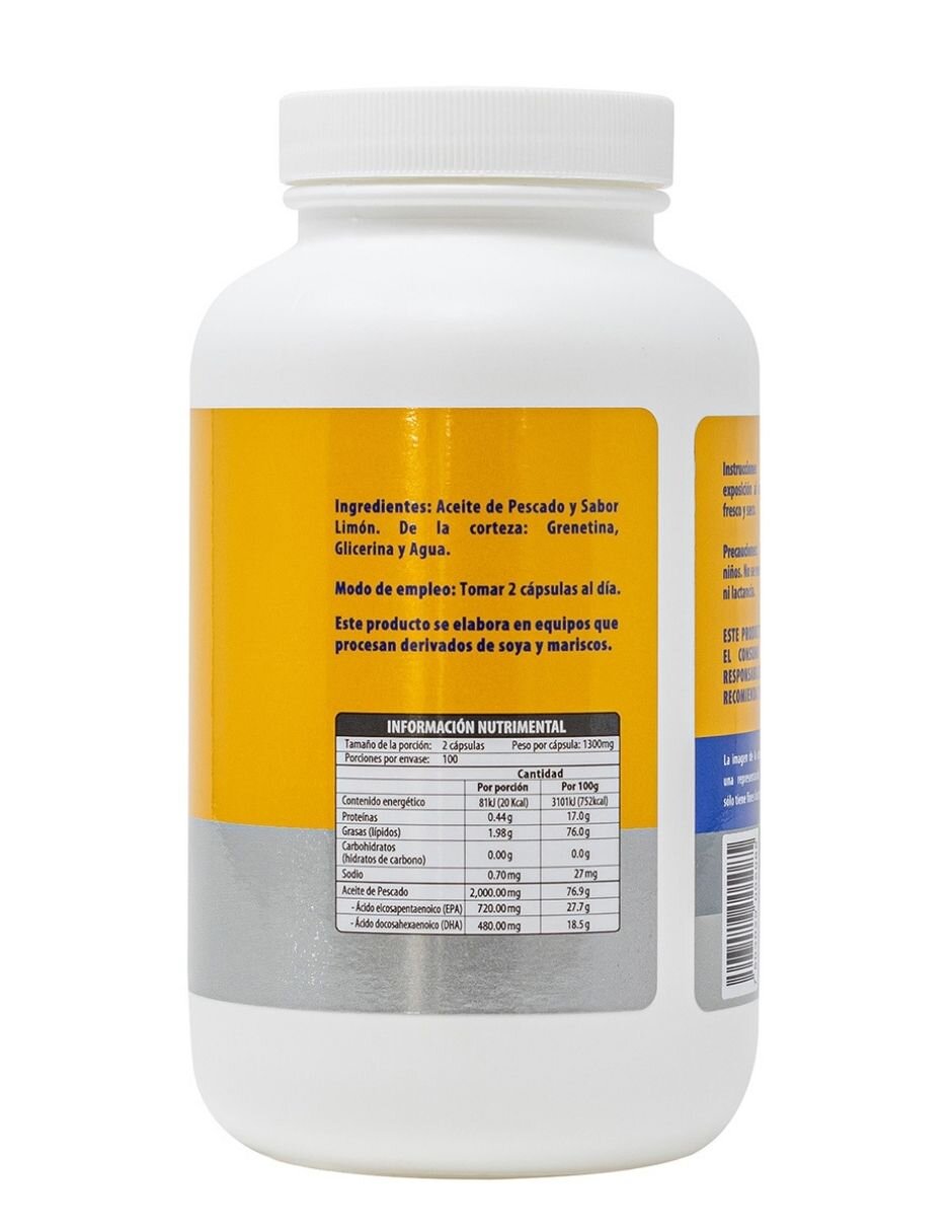 Omega 3 (EPA 360 / DHA 240) sabor limón de 200 cápsulas 2