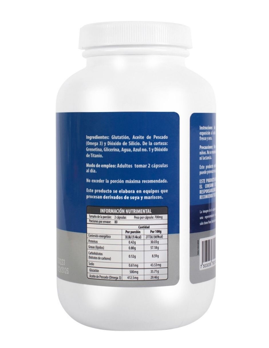 Glutatión con Omega 3 de 160 cápsulas 2