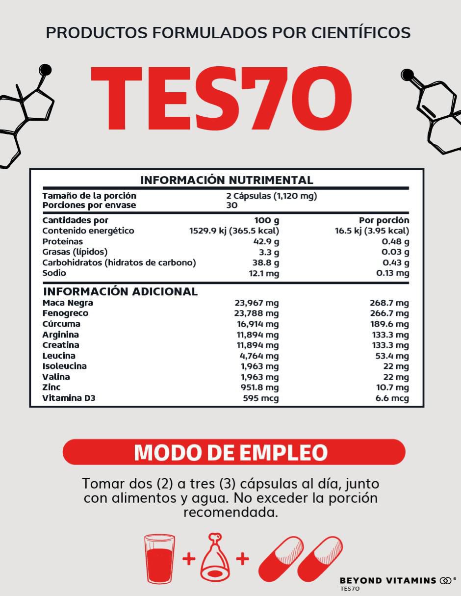 Testo Premium Vegano con fenogreco, maca, l arginina, zinc, vitamina d3, ácido aspártico, l-citrulina y creatina monohidratada de 60 cápsulas 4