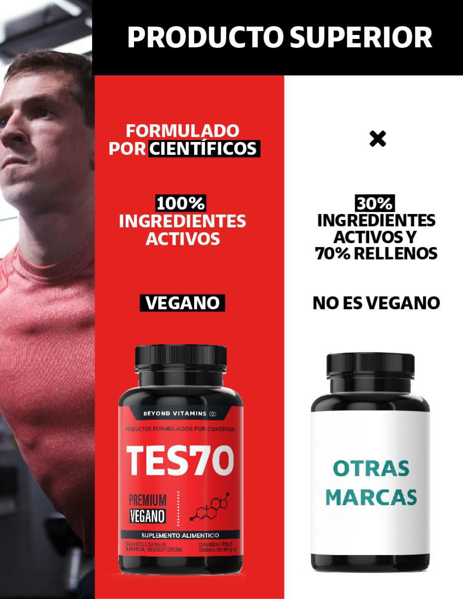 Testo Premium Vegano con fenogreco, maca, l arginina, zinc, vitamina d3, ácido aspártico, l-citrulina y creatina monohidratada de 60 cápsulas 6