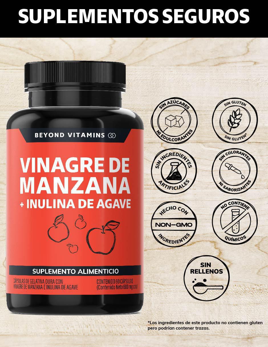 Vinagre de Manzana + Inulina de Agave de 60 cápsulas 2