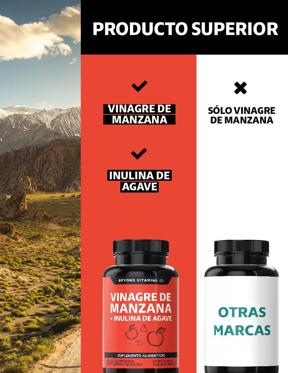 Vinagre de Manzana + Inulina de Agave de 60 cápsulas 3